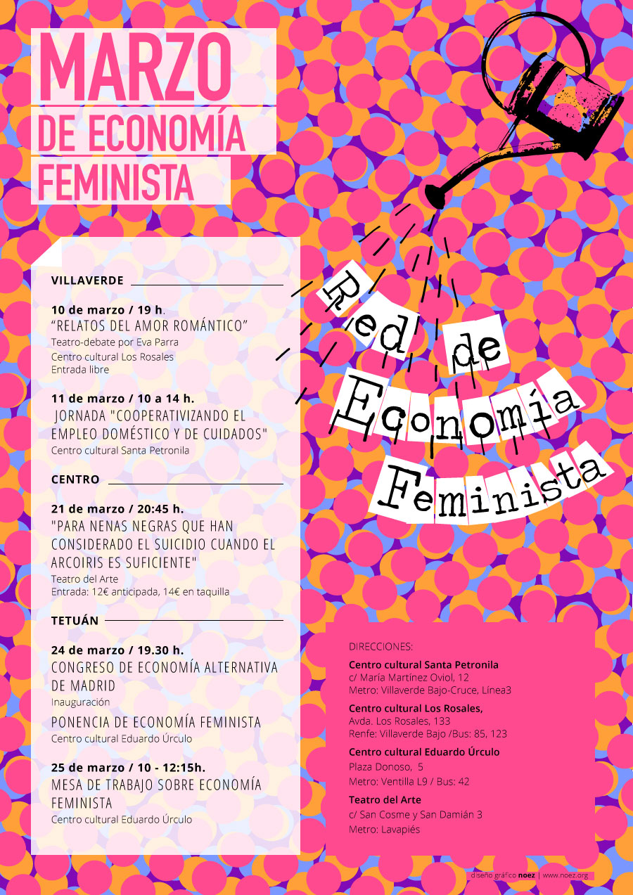 Cartel actividades Red de Economía Feminista Marzo