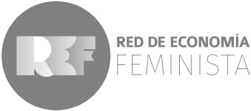 Logotipo Red de Economía Feminista blanco y negro